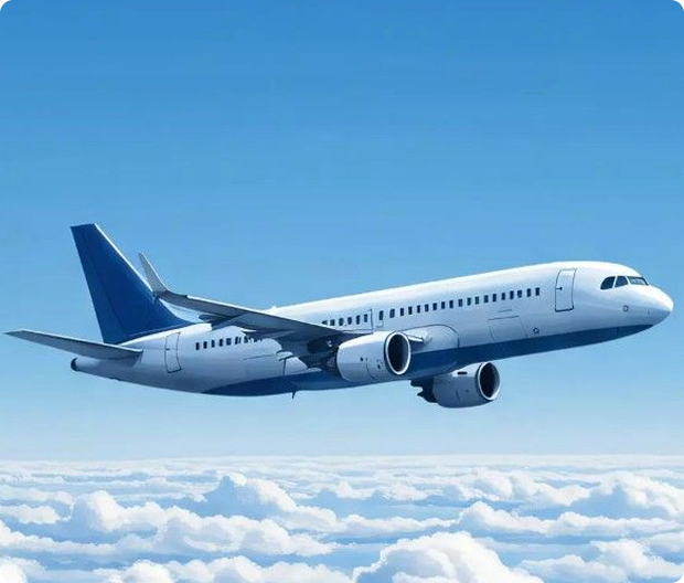 Naoero Airlines aircraft above the clouds