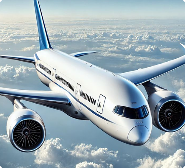 Naoero Airlines aircraft above the clouds