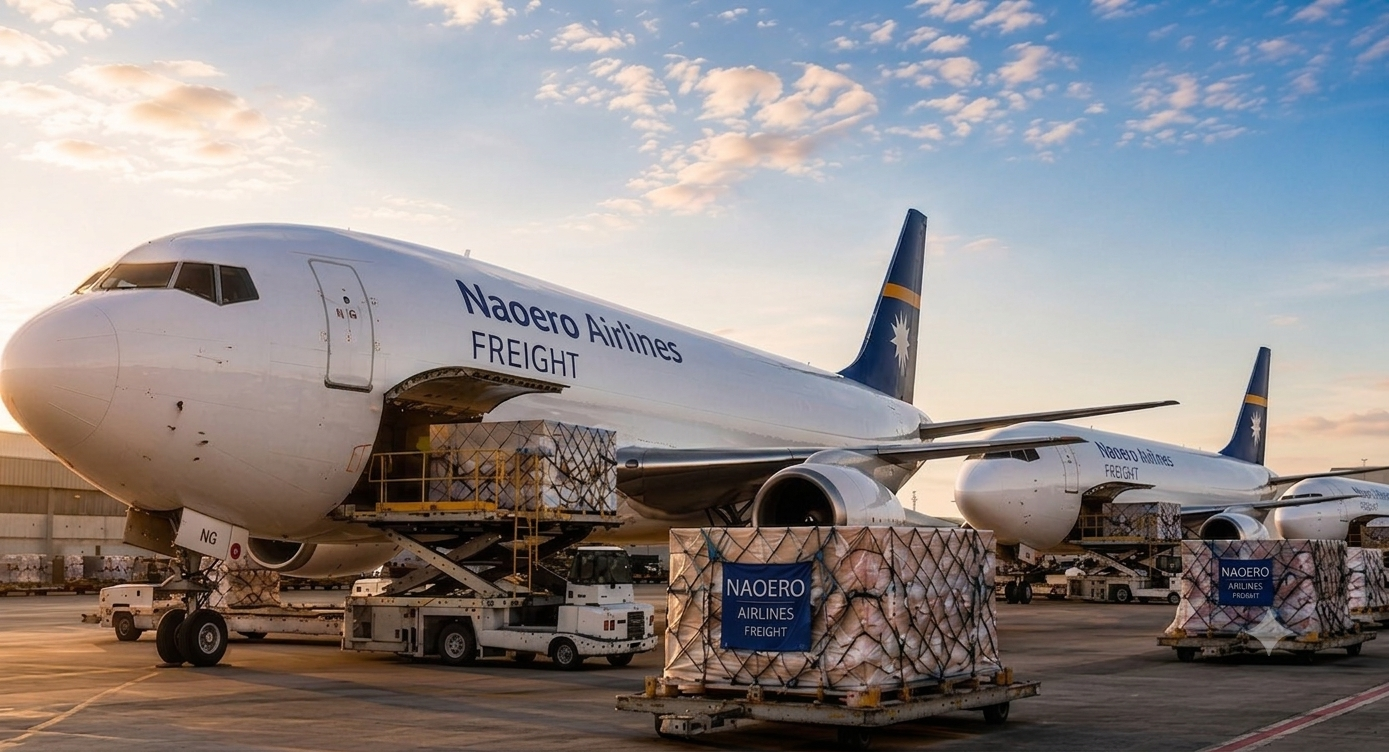 Naoero Airlines freight aircraft on the tarmac