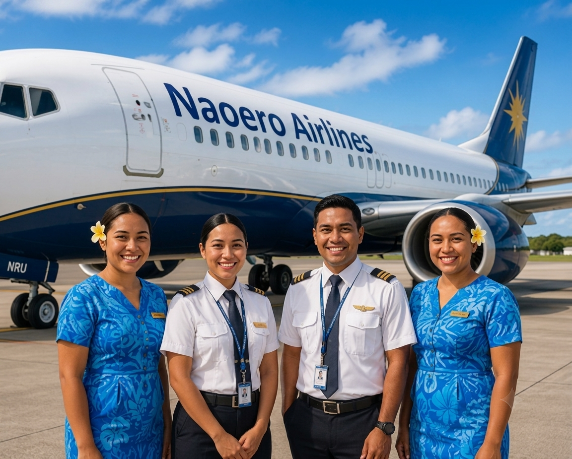 Naoero Airlines pilots and cabin crew